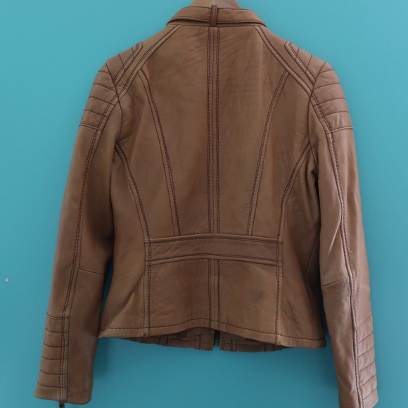 MICHAEL KORS - Tan Leather Jacket - Picture 2 of 8